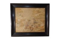 19TH CENTURY FRAMED SILKWORK
