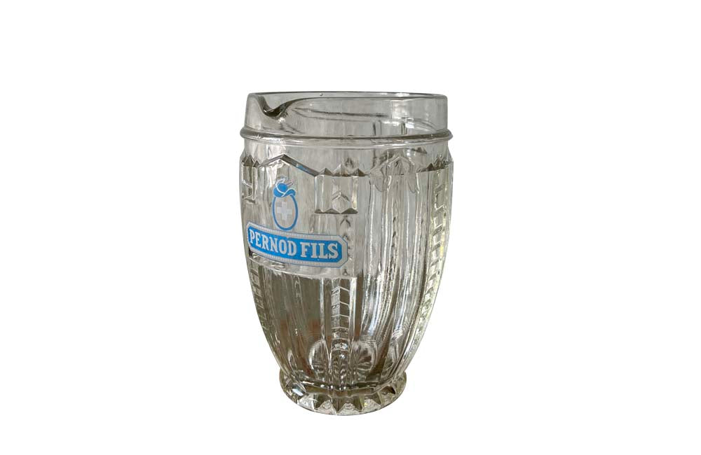 French 1930s Pernod & Fils Bistro Jug - French Decorative Antiques - French Decorative Accessories - Pastis - Wine & Food - Gift Ideas - Glass Jug - Antique Glassware - Antique Shops Tetbury - AD & PS Antiques