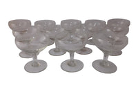 TWELVE ETCHED CHAMPAGNE COUPES