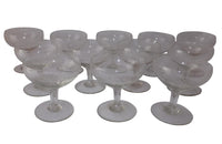 TWELVE ETCHED CHAMPAGNE COUPES