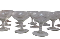 TWELVE ETCHED CHAMPAGNE COUPES