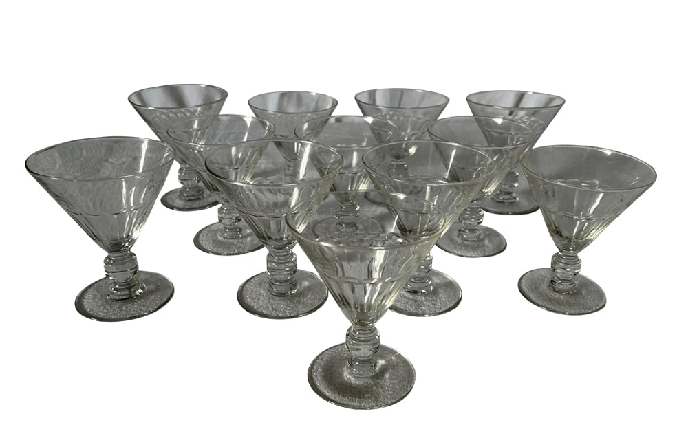 Set Of 12 Art Deco Cocktail Glasses - French Decorative Accessories - Wine Glasses Champagne Glasses - Art Deco - Antique Glasses - Glassware - Antique Shops Tetbury - AD & PS Antiques