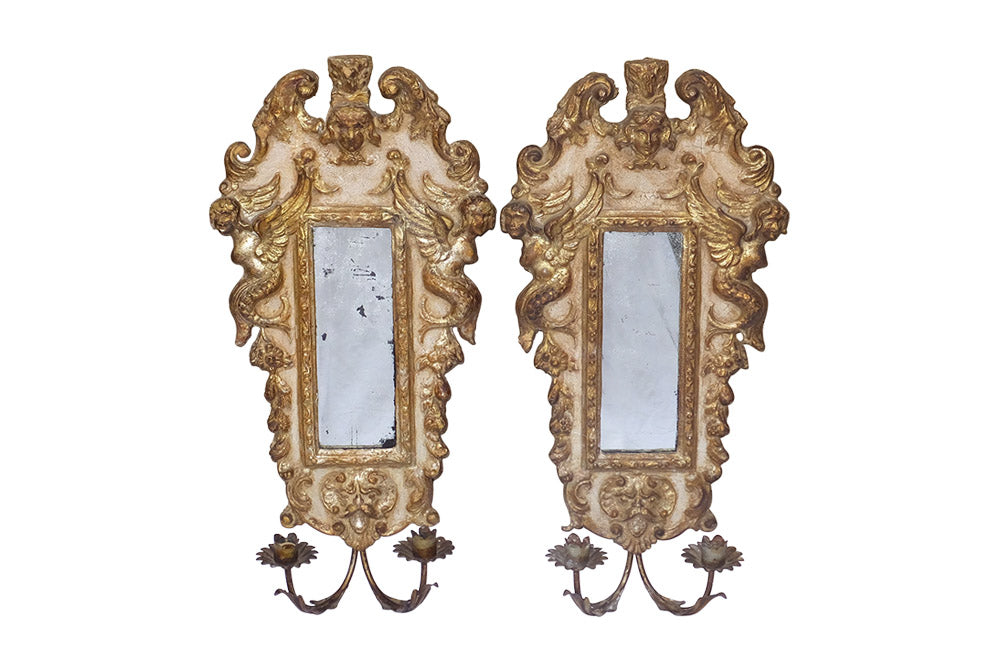 PAIR OF ITALIAN WALL APPLIQUES