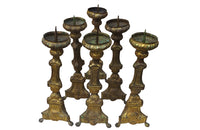 SET OF SIX EARLY 19TH CENTURY PRICKET STICKS