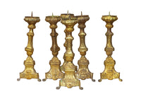 SET OF SIX EARLY 19TH CENTURY PRICKET STICKS