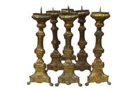 SET OF SIX EARLY 19TH CENTURY PRICKET STICKS