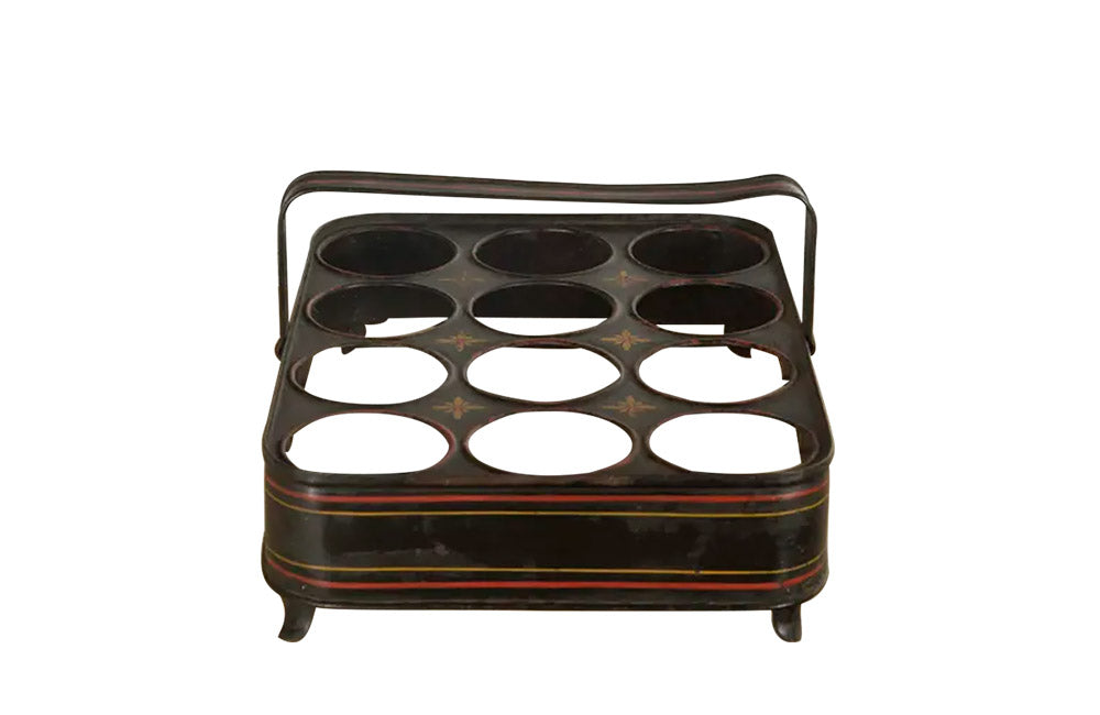 FRENCH TOLEWARE GLASS CARRIER