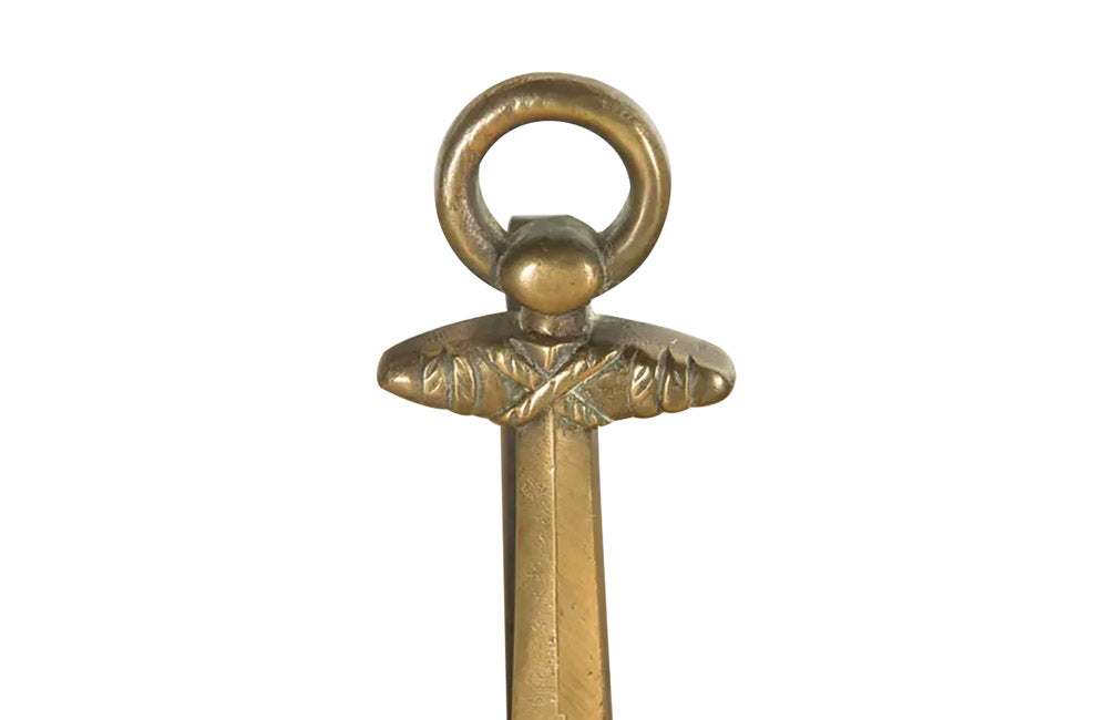 PAIR OF ANCHOR ANDIRONS