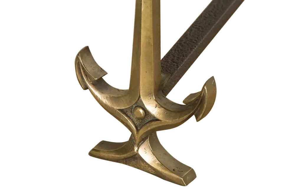 PAIR OF ANCHOR ANDIRONS