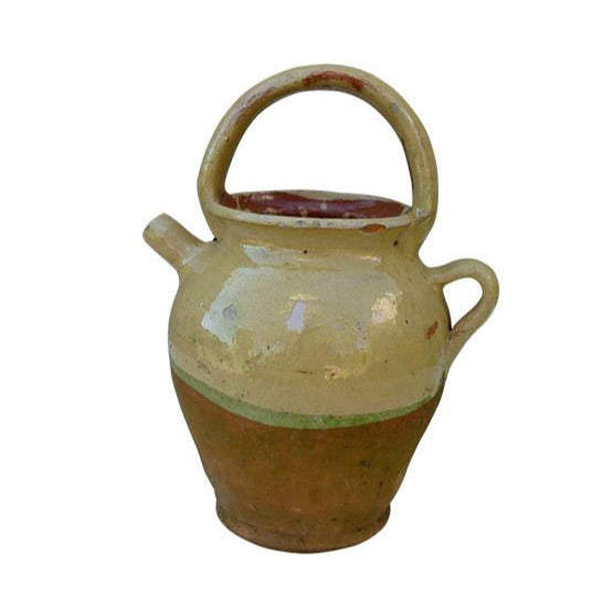 GLAZED FRENCH POTTERY CRUCHE