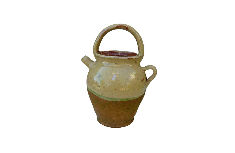 GLAZED FRENCH POTTERY CRUCHE