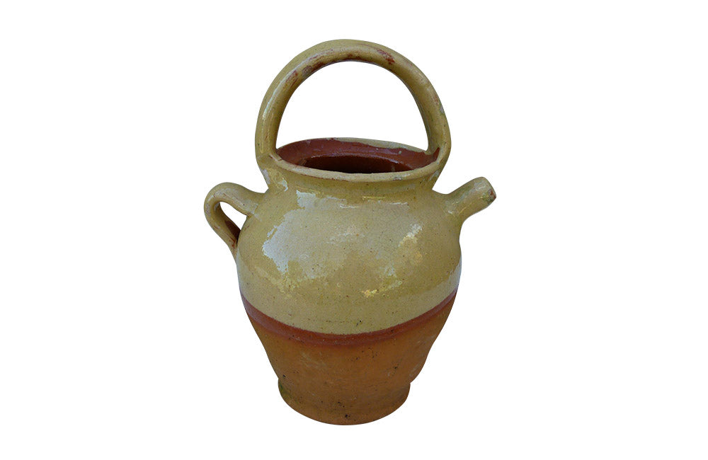 GLAZED FRENCH POTTERY CRUCHE