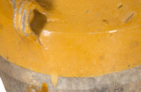 SET OF THREE YELLOW GLAZED CONFIT POTS