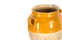 SET OF THREE YELLOW GLAZED CONFIT POTS