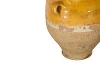 SET OF THREE YELLOW GLAZED CONFIT POTS