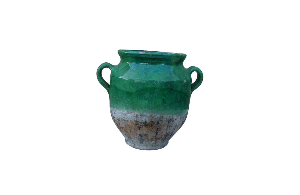 GREEN GLAZED CONFIT POT