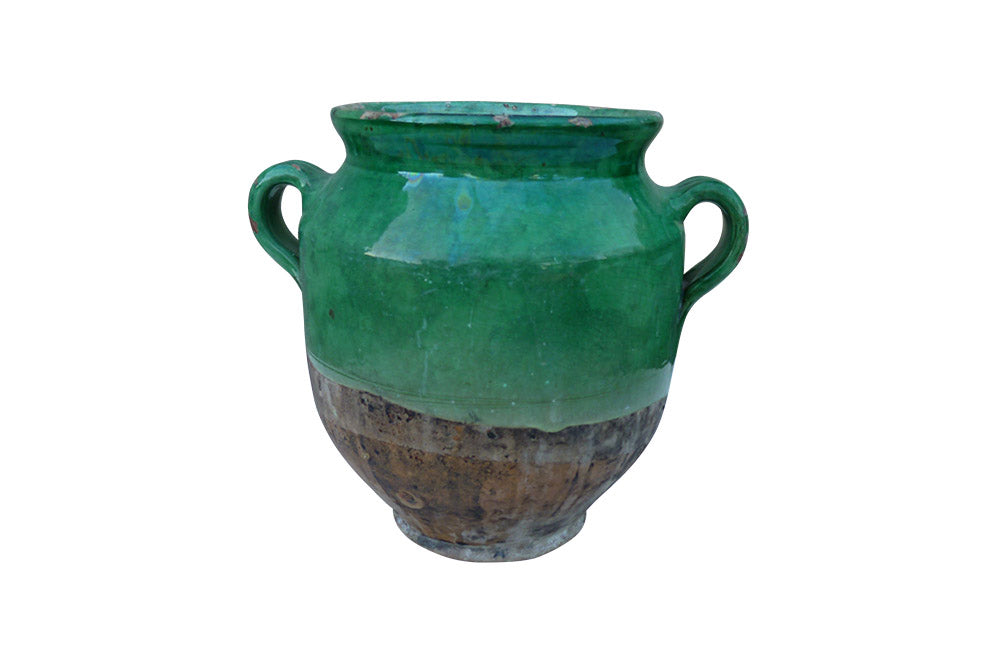 GREEN GLAZED CONFIT POT