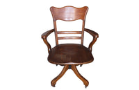 OAK ADJUSTABLE SWIVEL DESK CHAIR