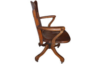 OAK ADJUSTABLE SWIVEL DESK CHAIR