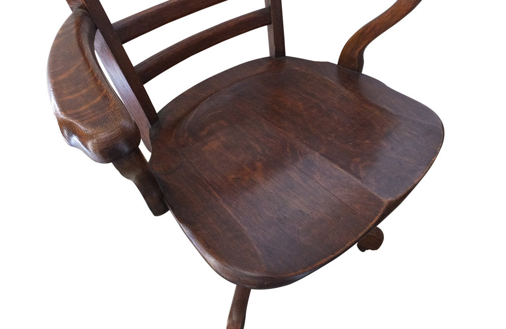 OAK ADJUSTABLE SWIVEL DESK CHAIR