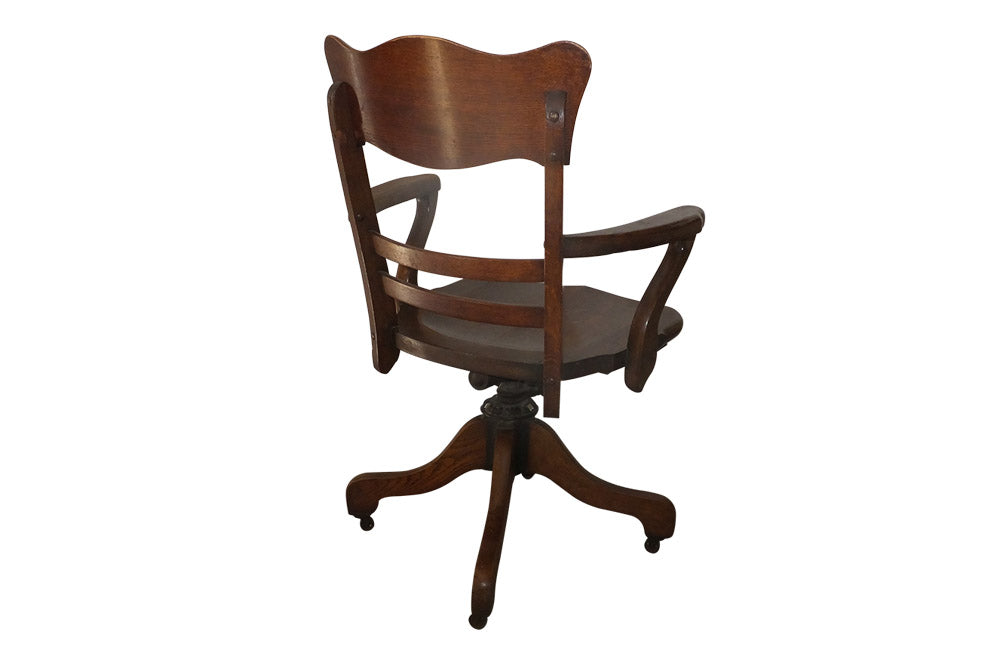 OAK ADJUSTABLE SWIVEL DESK CHAIR