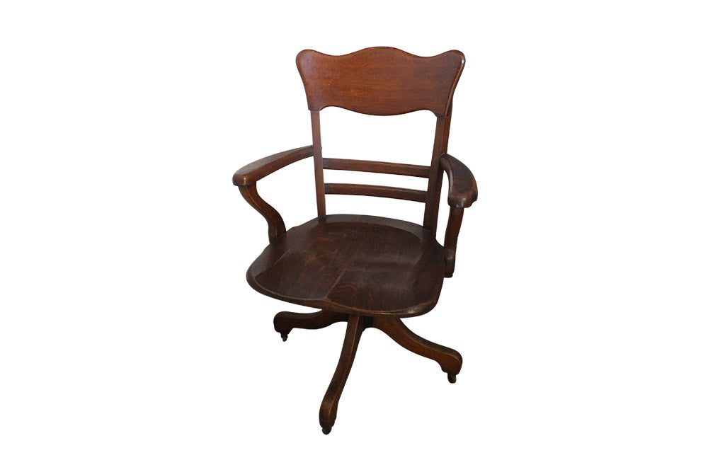 OAK ADJUSTABLE SWIVEL DESK CHAIR