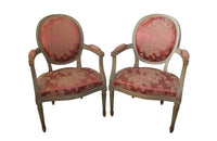 PAIR OF LOUIS XVI REVIVAL ARMCHAIRS