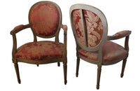 PAIR OF LOUIS XVI REVIVAL ARMCHAIRS
