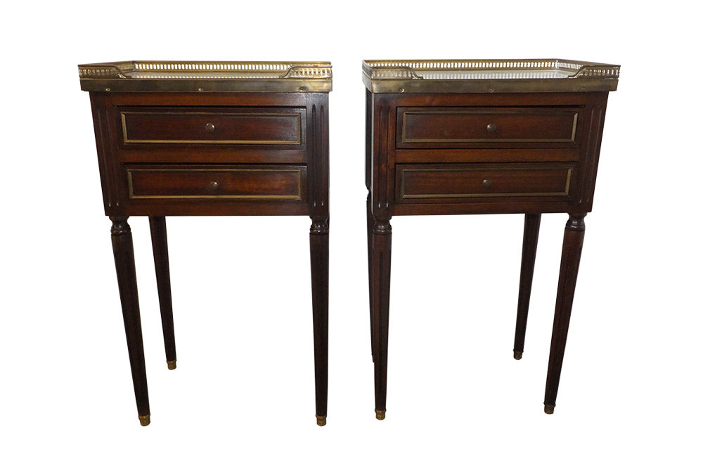 PAIR OF LOUIS XVI REVIVAL NIGHTSTANDS