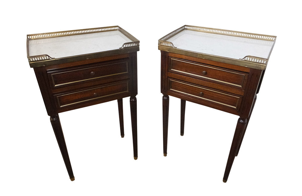 PAIR OF LOUIS XVI REVIVAL NIGHTSTANDS