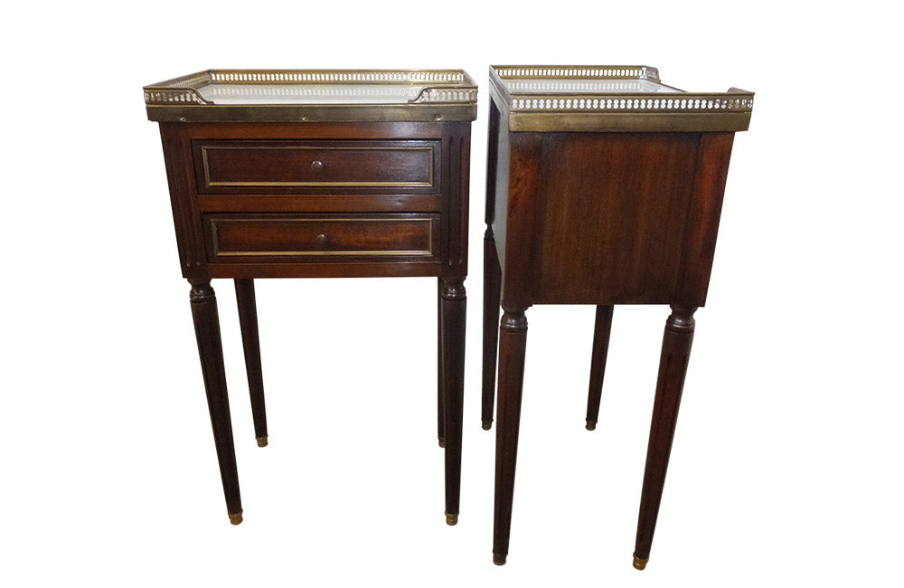 PAIR OF LOUIS XVI REVIVAL NIGHTSTANDS