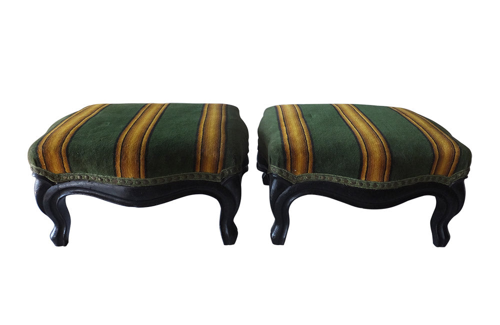 PAIR OF NAPOLEON III FOOTSTOOLS