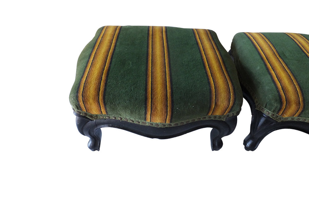 PAIR OF NAPOLEON III FOOTSTOOLS