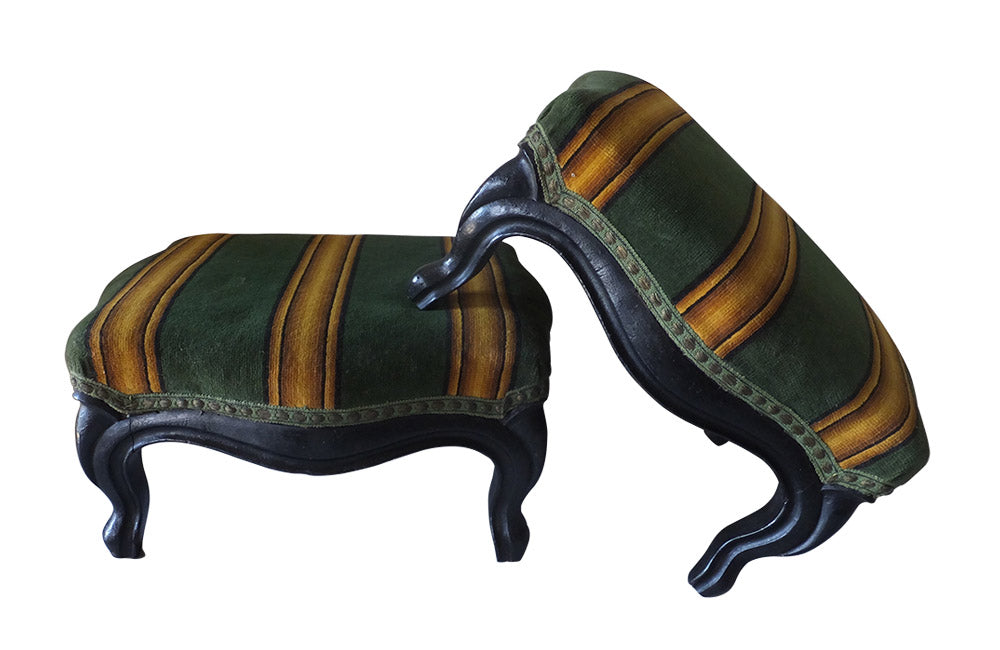 PAIR OF NAPOLEON III FOOTSTOOLS