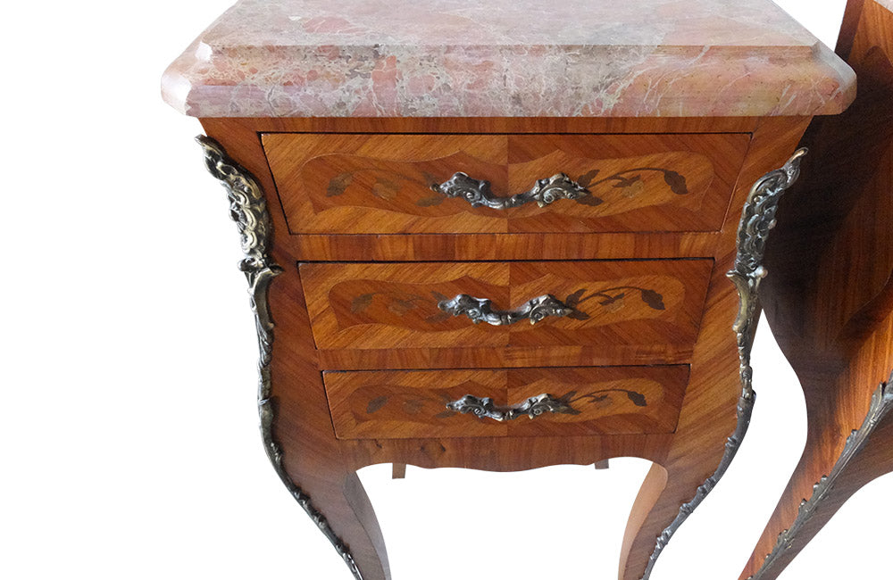 PAIR OF FRENCH MARQUETRY NIGHTSTANDS
