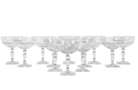 SET OF 12 BOHEMIA CRYSTAL CHAMPAGNE COUPES