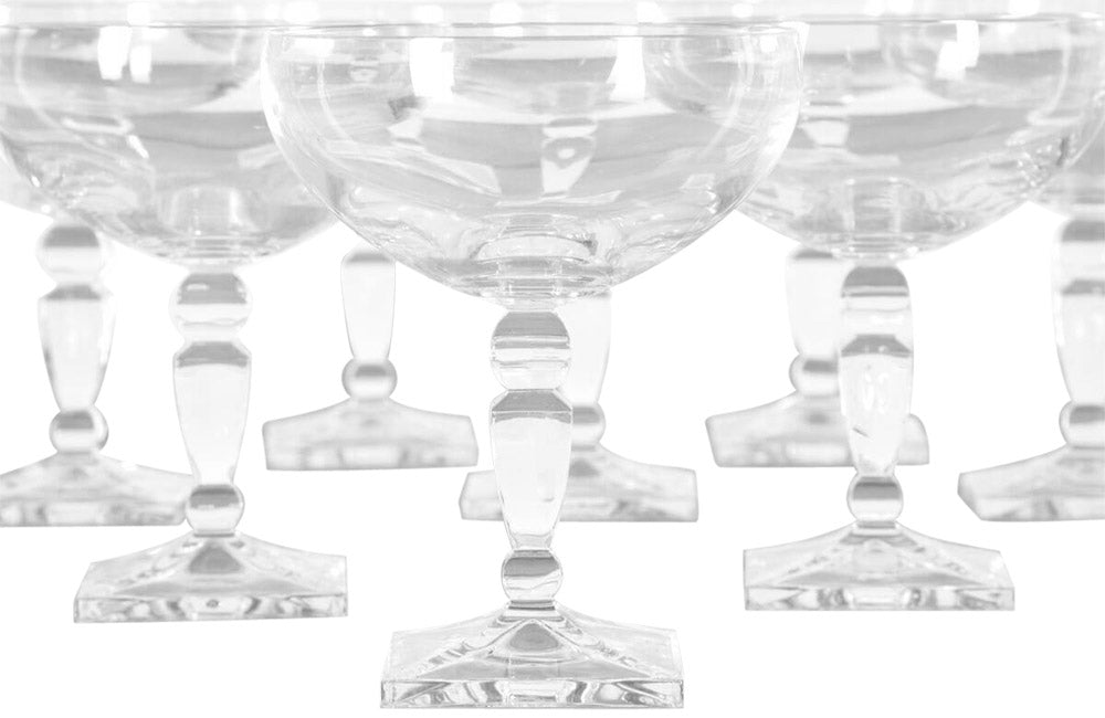 SET OF 10 BOHEMIA CRYSTAL CHAMPAGNE COUPES
