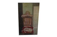 LARGE SIGNED PAINTING 'LE PETITE FILLE AUX CERISES'