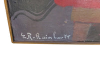 LARGE SIGNED PAINTING 'LE PETITE FILLE AUX CERISES'