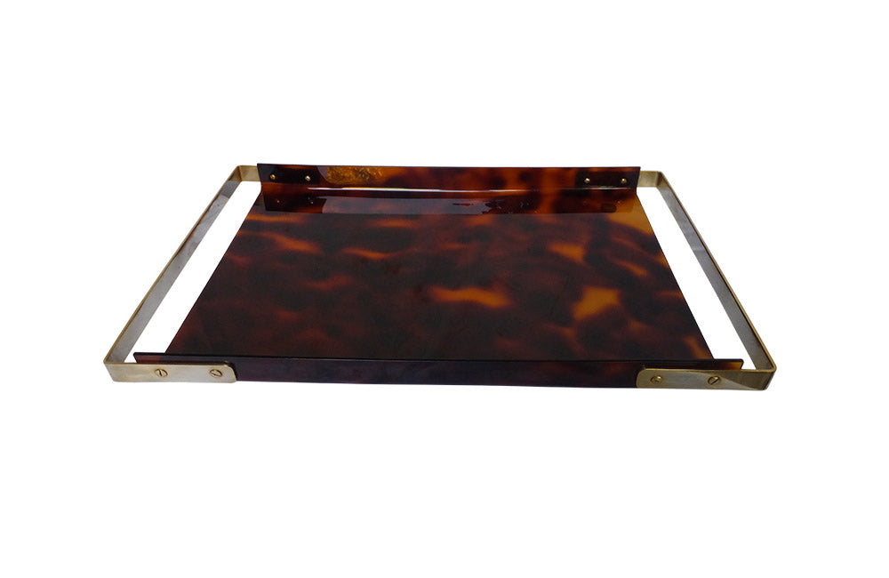 DIOR STYLE FAUX TORTOISESHELL LUCITE TRAY