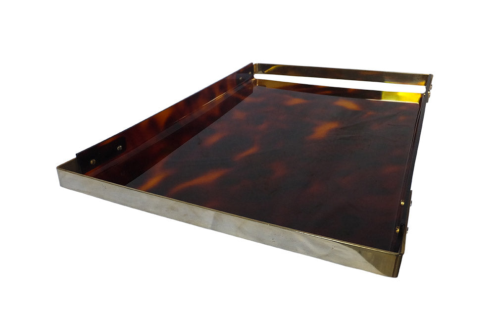 DIOR STYLE FAUX TORTOISESHELL LUCITE TRAY