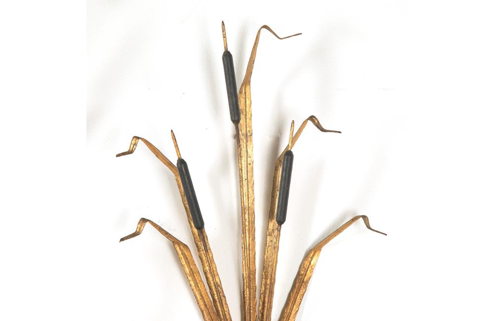 PAIR OF VINTAGE BULRUSH WALL LIGHTS