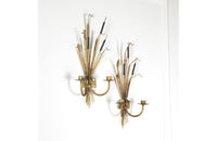 PAIR OF VINTAGE BULRUSH WALL LIGHTS