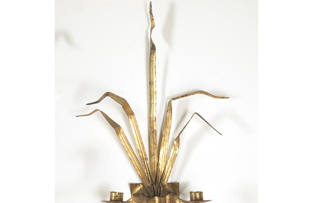 PAIR OF VINTAGE REED WALL LIGHTS