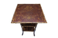 BAMBOO & LEATHER OCCASIONAL  TABLE