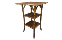 BAMBOO & LEATHER OCCASIONAL  TABLE