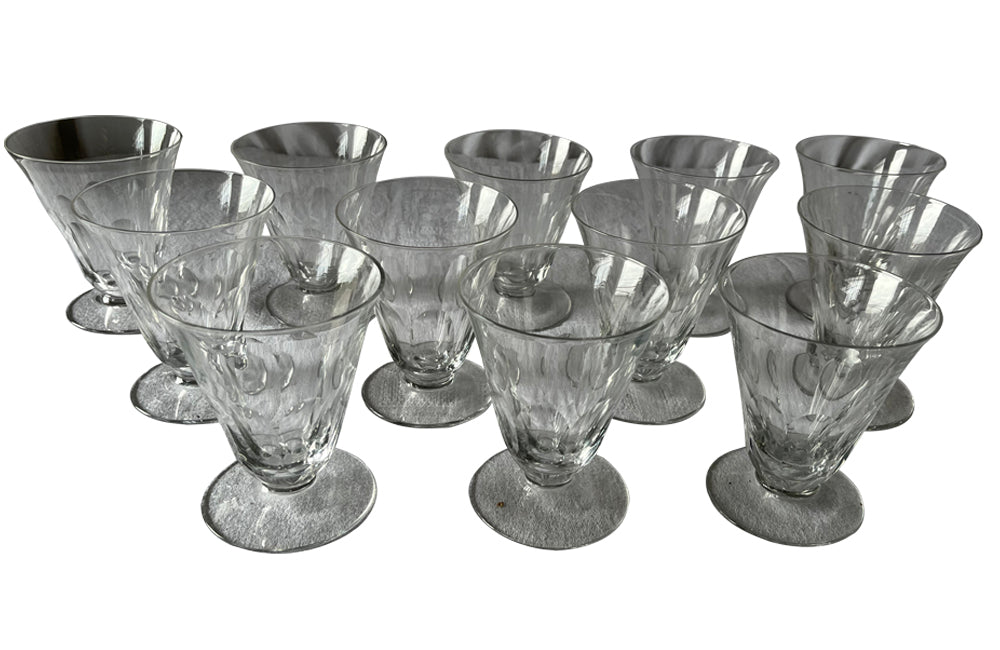 Set Of 12 Art Deco Cocktail Glasses - French Decorative Accessories - Wine Glasses Champagne Glasses - Art Deco - Antique Glasses - Glassware - Antique Shops Tetbury - AD & PS Antiques