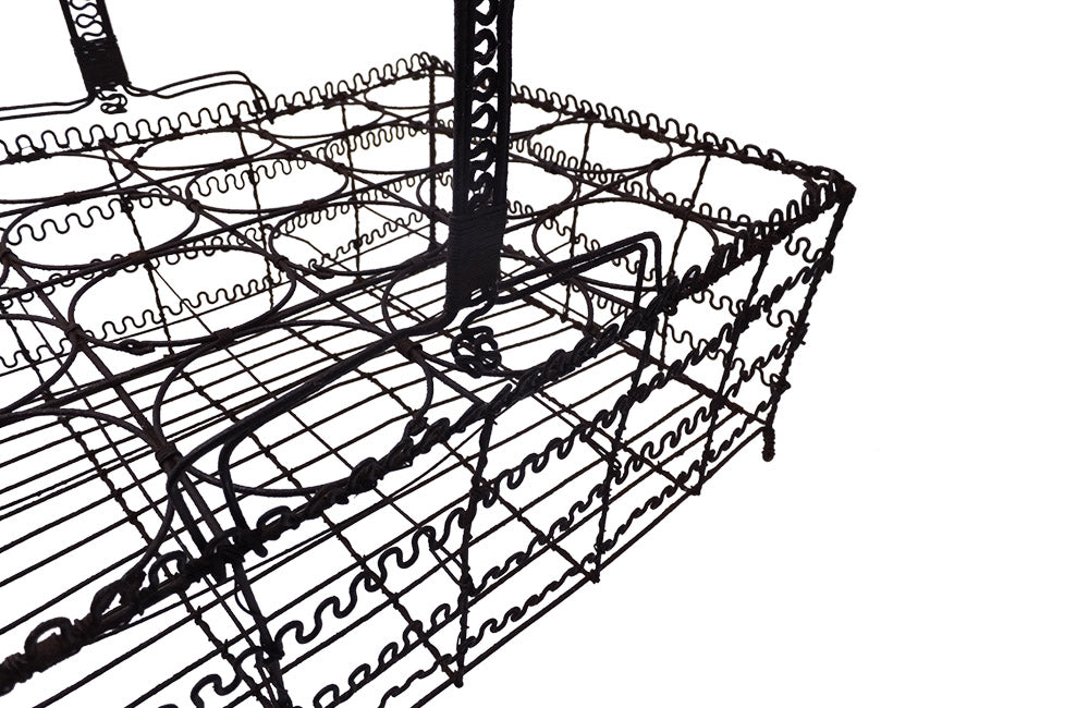 RARE FRENCH WIREWORK BOTTLE HOLDER