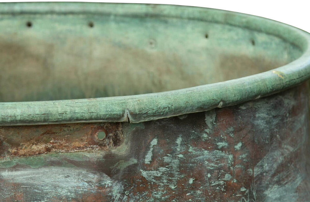 VERY LARGE COPPER CHEESE VAT ON STAND