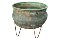 VERY LARGE COPPER CHEESE VAT ON STAND